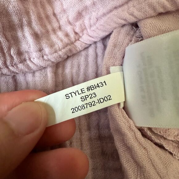 J. CREW V-Neck Double Gauze Popover Top #BI431 Light Purple / Pink - Picture 9 of 10